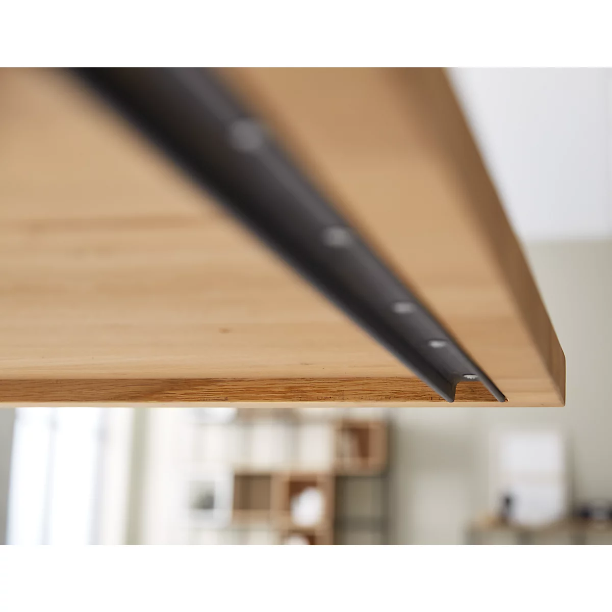 Konferenztisch FRED, Rechteck, X-Fußgestell, B 2000 x H 750 x T 900 mm, Wildeiche massiv/schwarz
