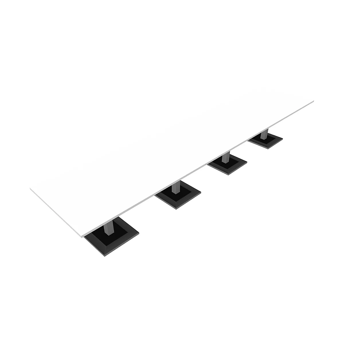 Konferenztisch Quandos 4teilig, B 4500 x T 1000 mm, weiß