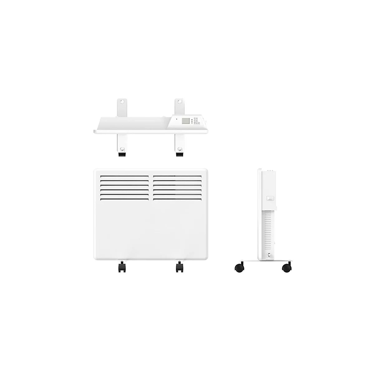 Konvektor Heizgerät SLIM E 1000, mobil oder Wandmontage, 1000 W, 3 Heizstufen, Thermostat, 24 h-/Wochentimer, IP24, B 500 x T 85 x H 400 mm, weiß