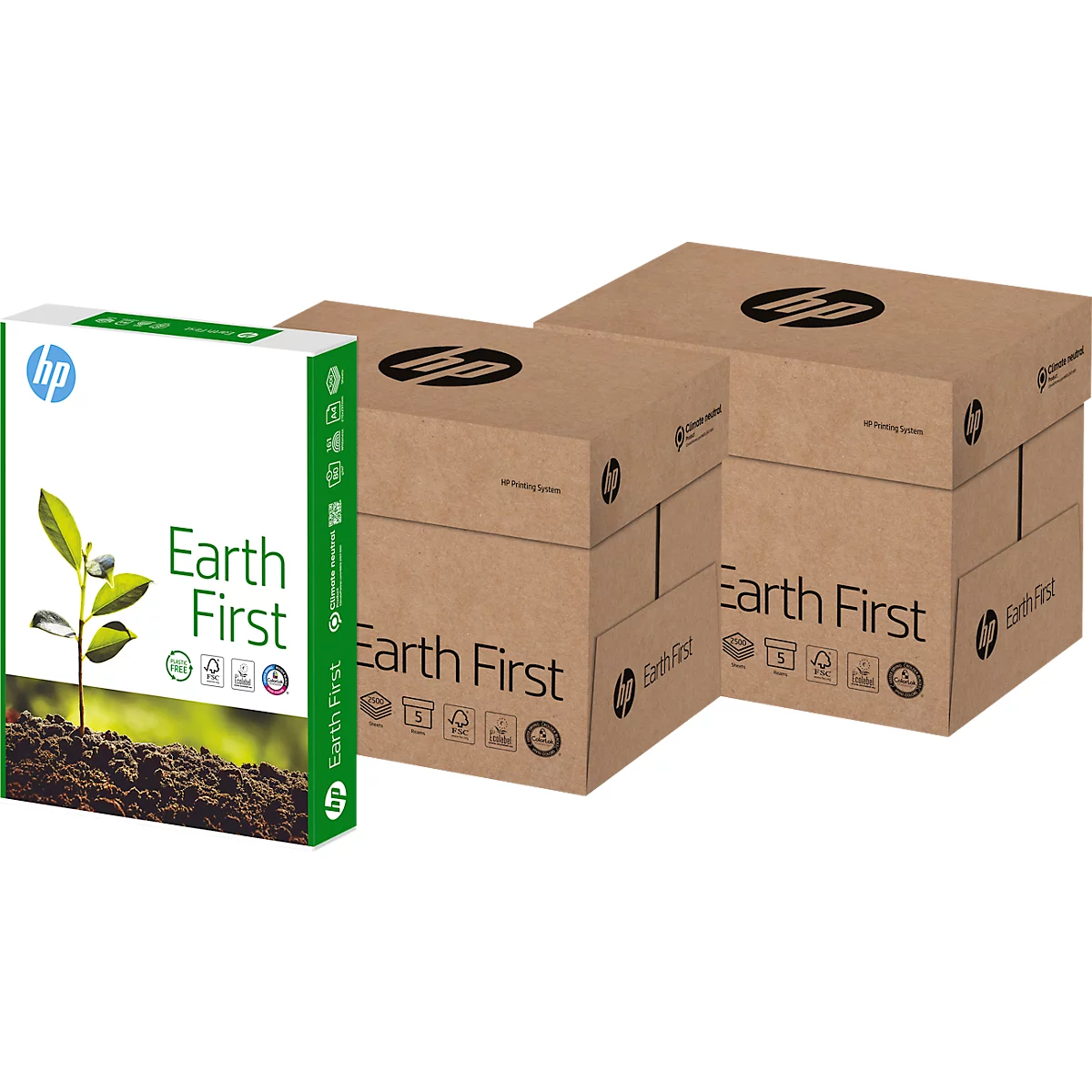 Kopieerpapier HP Earth First CHP140, DIN A4, 80 g/m², zuiver wit, 2 dozen = 10 x 500 vellen