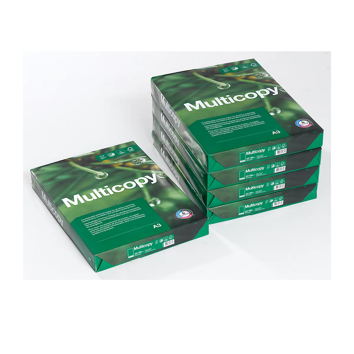Kopieerpapier MultiCopy, A3, 160 g/m², helderwit, 1 doos = 5 x 250 vellen