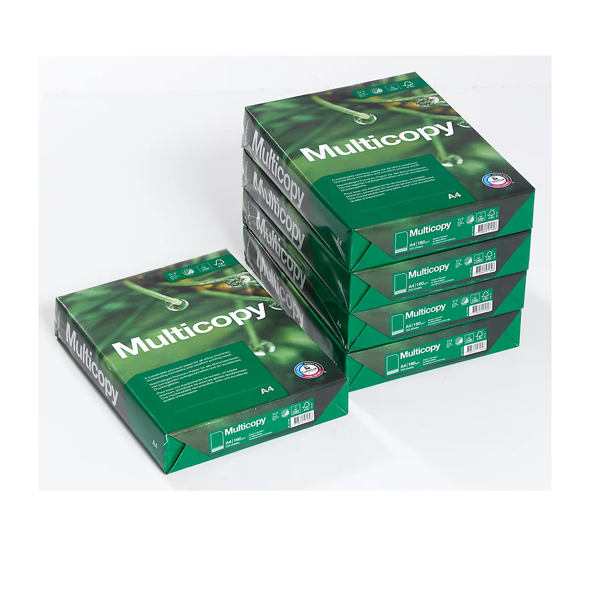 Kopieerpapier MultiCopy, A4, 160 g/m², helderwit, 1 doos = 5 x 500 vellen