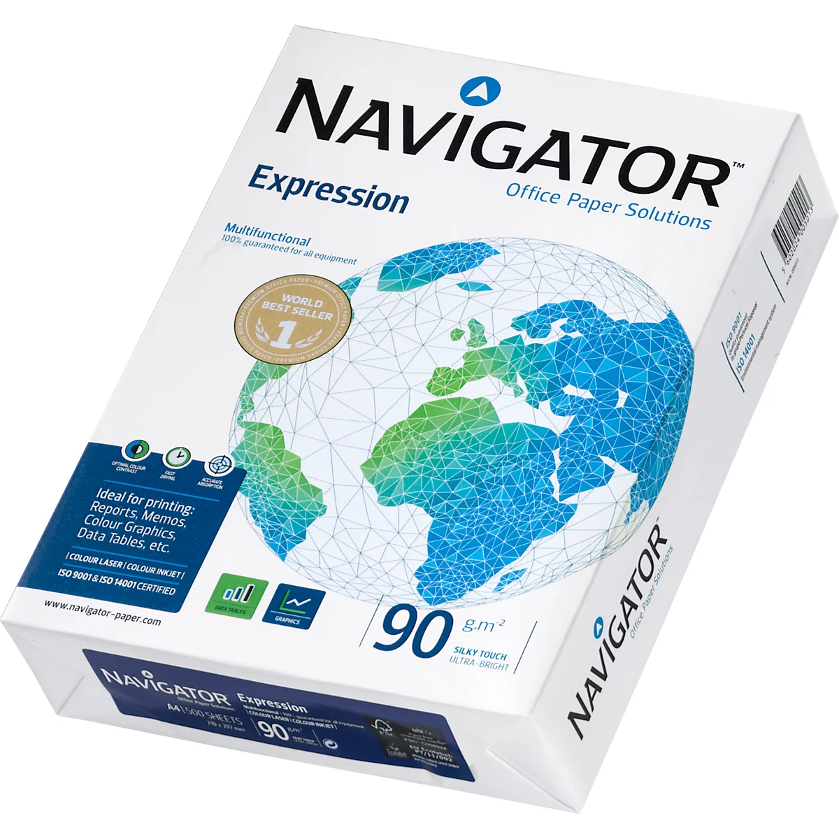Kopieerpapier Navigator Expression, A3, 90 g/m², helderwit, 1 doos = 5 x 500 vellen