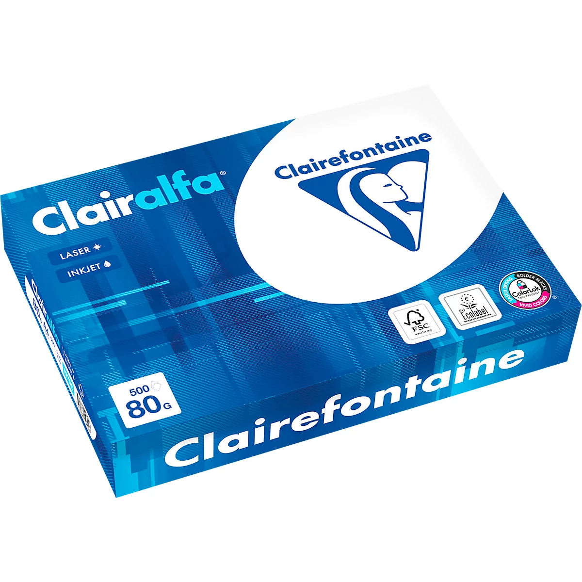 Kopierpapier Clairefontaine Clairalfa, DIN A4, 80 g/m², hochweiß, 5 x 500 Blatt