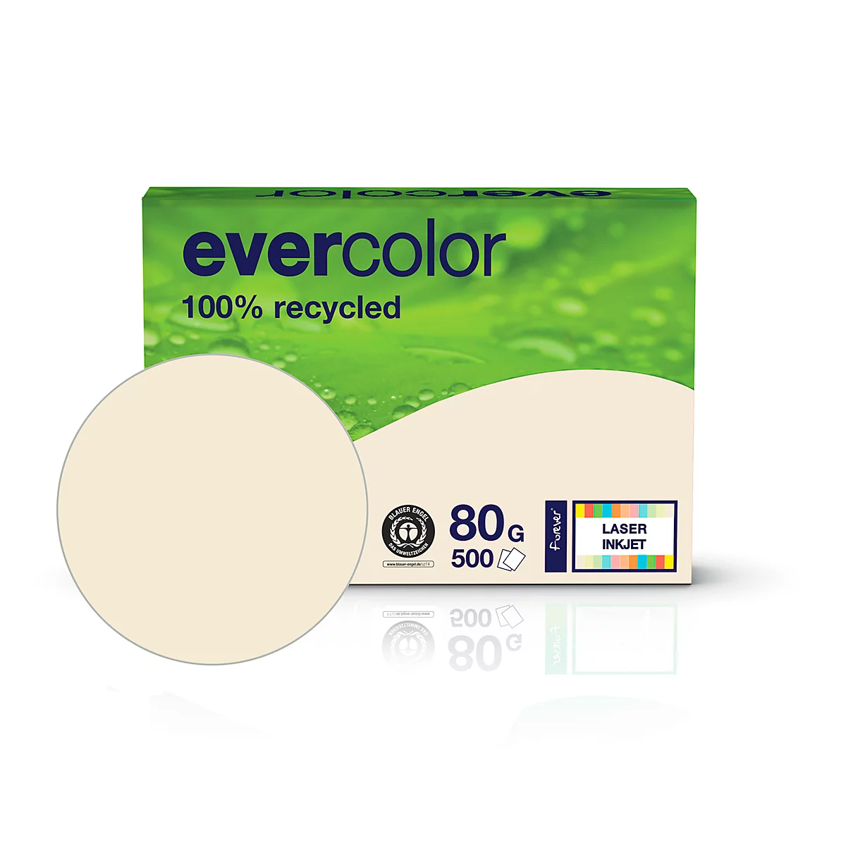 Kopierpapier EVERCOLOR, farbig, DIN A4, 80 g/m², hellchamoisgelb, 500 Blatt