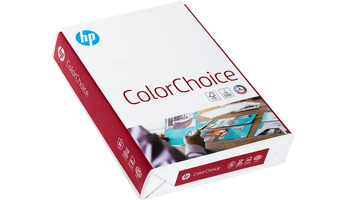 Kopierpapier Hewlett Packard ColorChoice, DIN A4, 90 g/m², hochweiß, 1 Paket = 500 Blatt