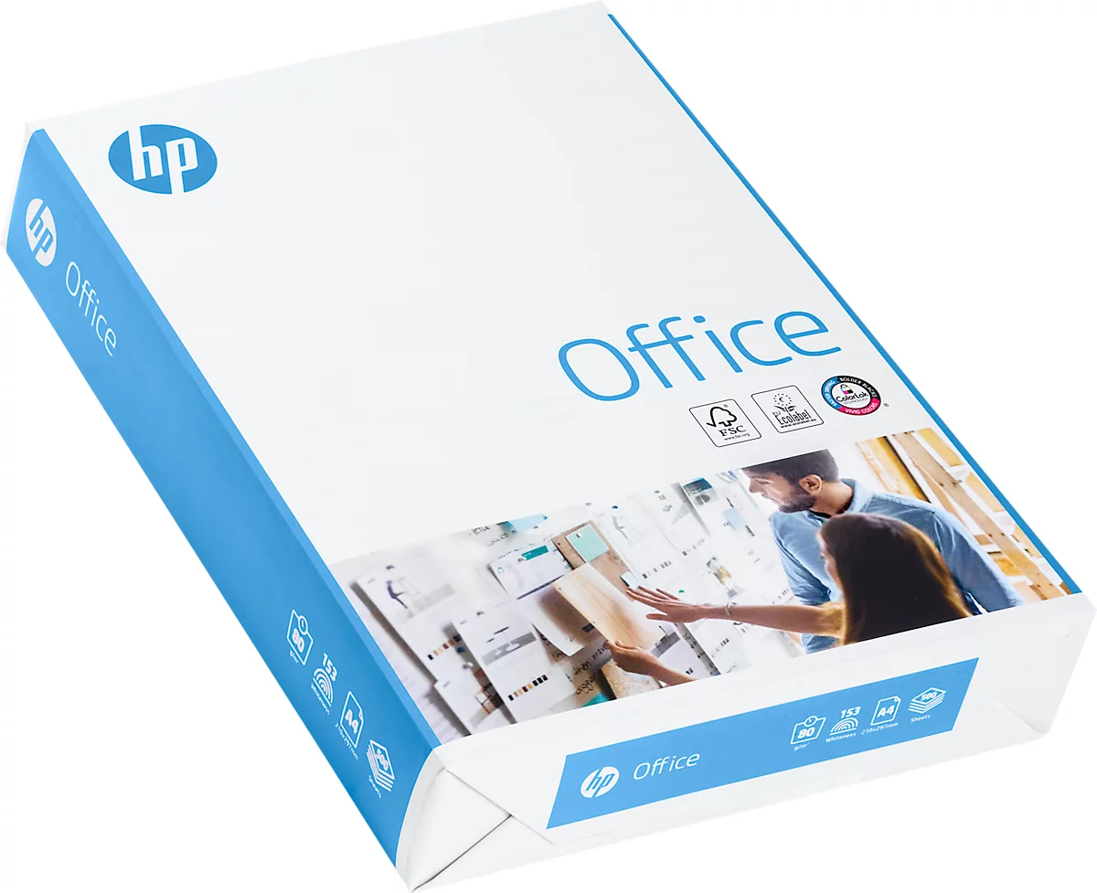 Kopierpapier Hewlett Packard Office CHP110, DIN A4, 80 g/m², weiß, 2 Karton = 10 x 500 Blatt
