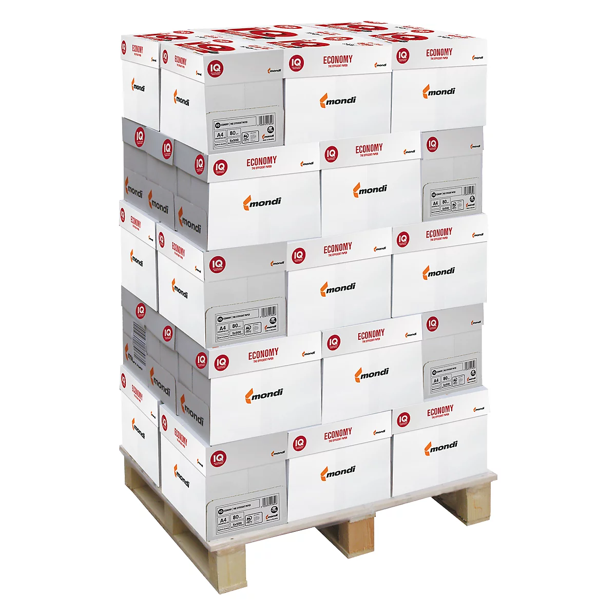 Kopierpapier Mondi IQ Economy +, DIN A4, 80 g/m², reinweiß, 1 Palette = 200 x 500 Blatt