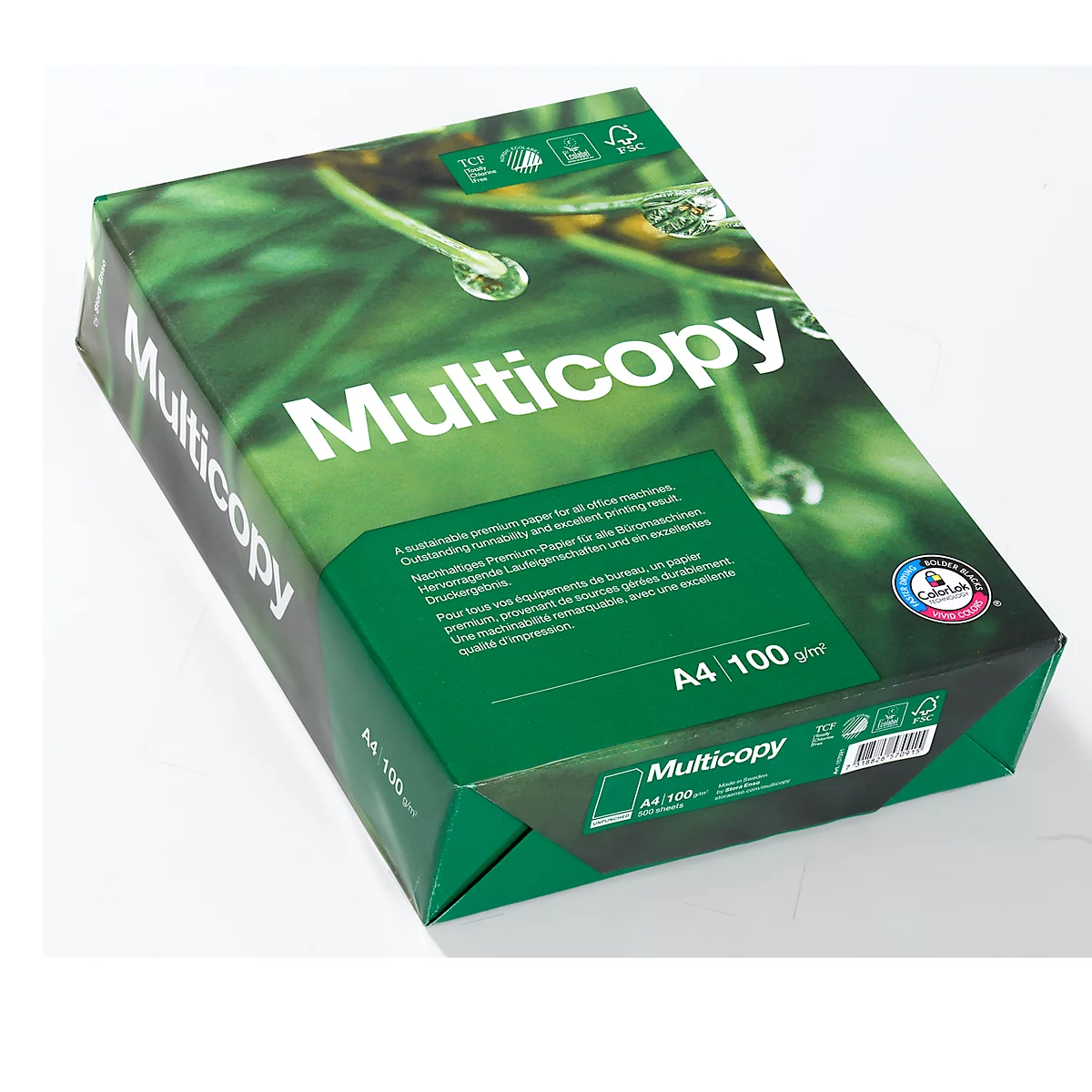 Kopierpapier Multicopy, DIN A4, 100 g/m², hochweiß, 1 Paket = 500 Blatt