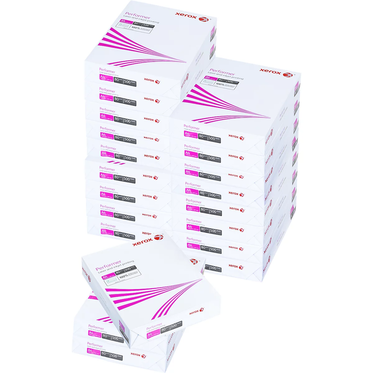 Kopierpapier Xerox Performer, 80 g/m2, 20 Ries á 500 Blatt = 10.000 Blatt