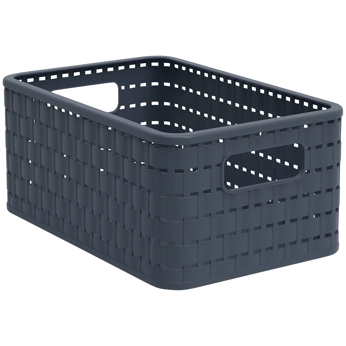 Korb COUNTRY, 6 Liter, Rattan-Optik, Kunststoff, spülmaschinengeeignet, stapelbar, B 185 x L 280 x H 126 mm, dunkelblau