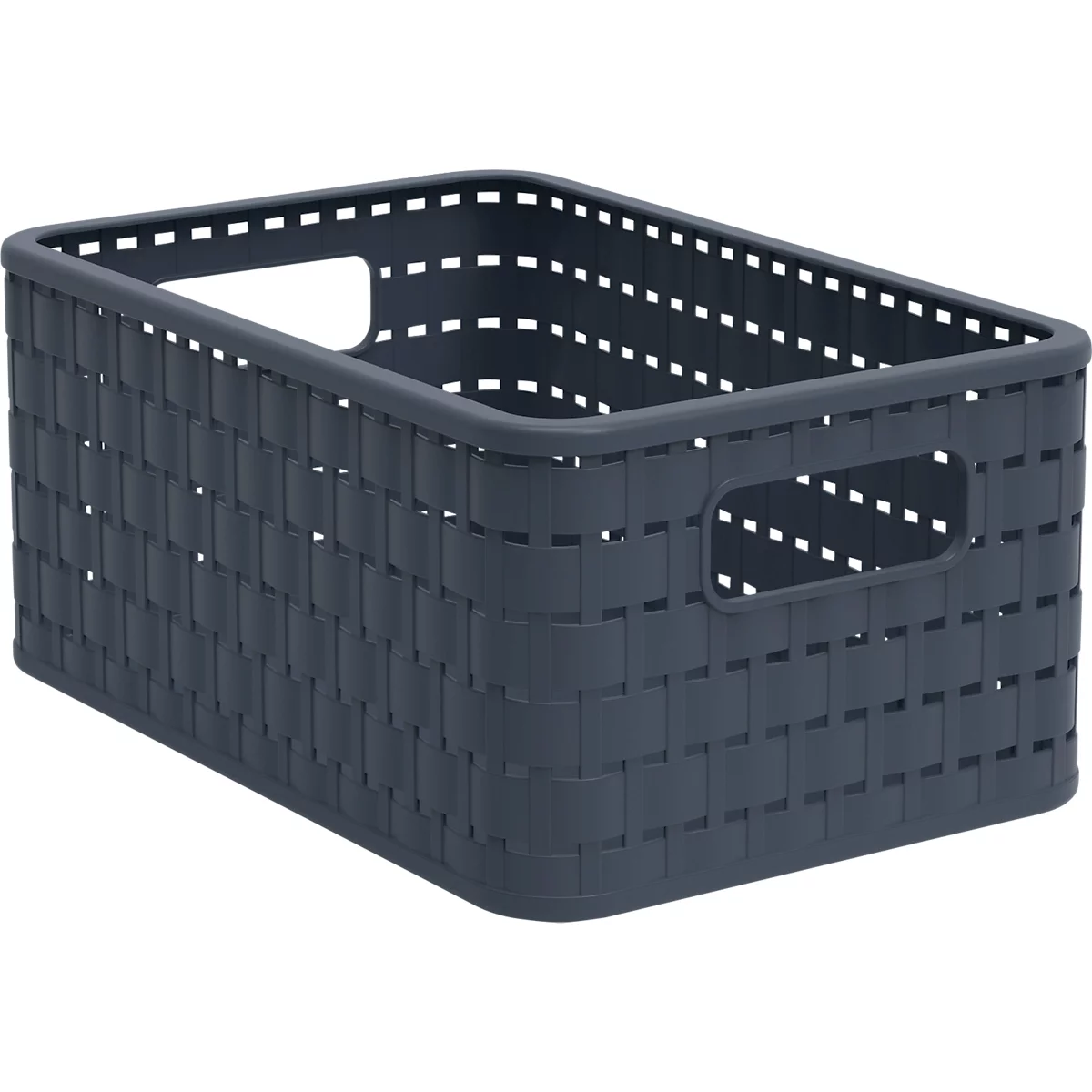 Korb COUNTRY, 6 Liter, Rattan-Optik, Kunststoff, spülmaschinengeeignet, stapelbar, B 185 x L 280 x H 126 mm, dunkelblau