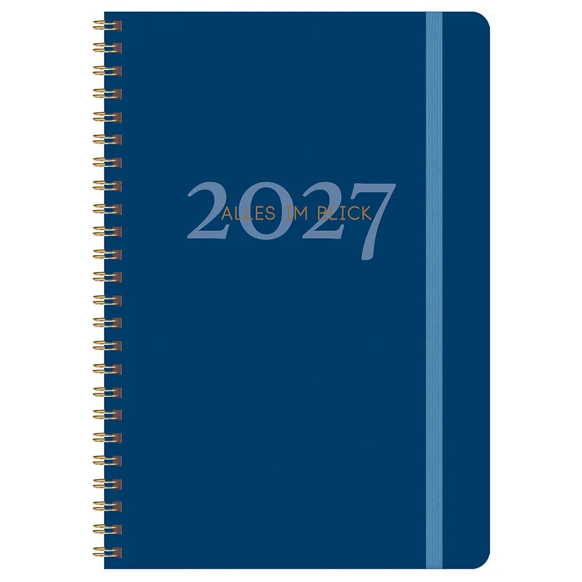 Cahier bleu avec spirale et inscription 2027 Alles im Blick.