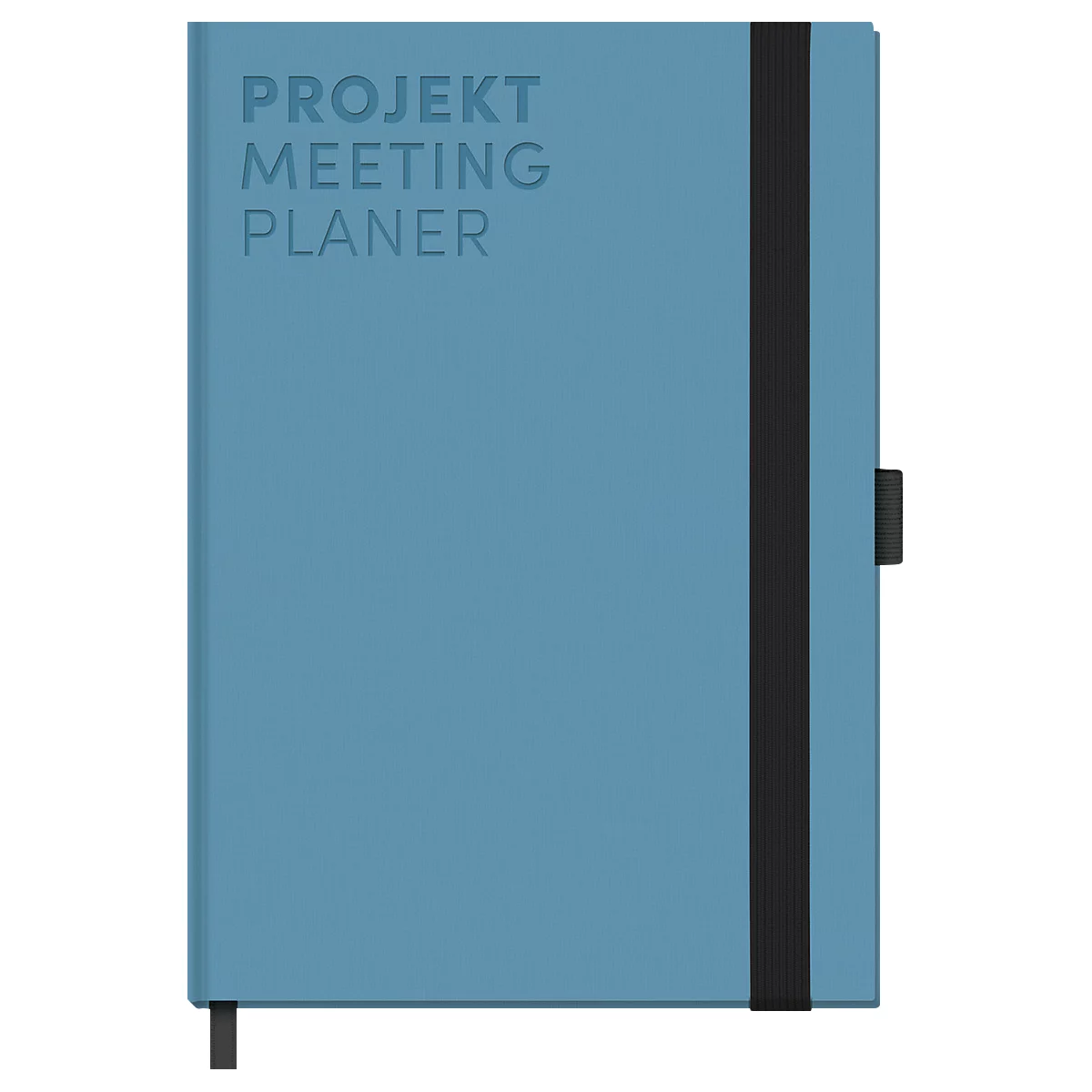 Korsch Projekt- und Meetingplaner, DIN A5, 200 Seiten, FSC-Papier, Leinenstruktur, Farbschnittkante, Gummiband & Stiftehalter, blau