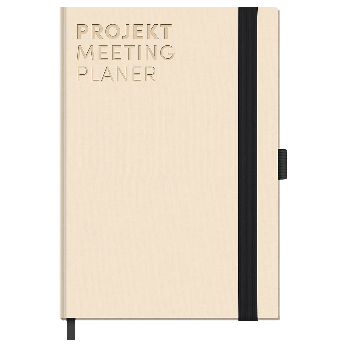 Korsch Projekt- und Meetingplaner, DIN A5, 200 Seiten, FSC-Papier, Leinenstruktur, Farbschnittkante, Gummiband & Stiftehalter, sandbeige