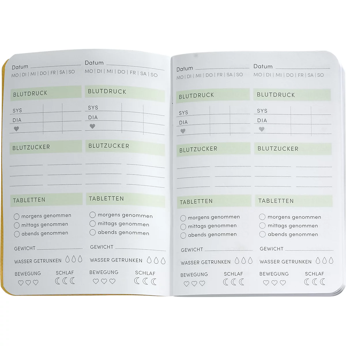 Korsch zakboekje 'Gezondheidschecklist', DIN A6, gebonden, B 105 x H 148 mm, oranje/wit