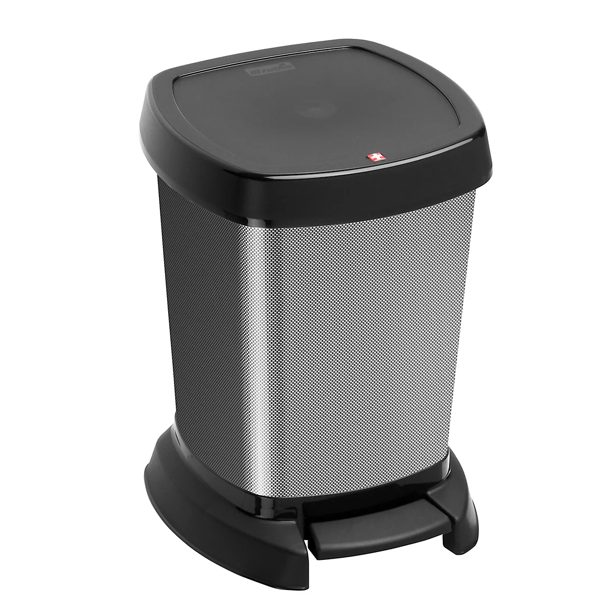 Kosmetikeimer Rotho PASO, 6 l, herausnehmbarer Inneneimer, Kunststoff, carbon metallic