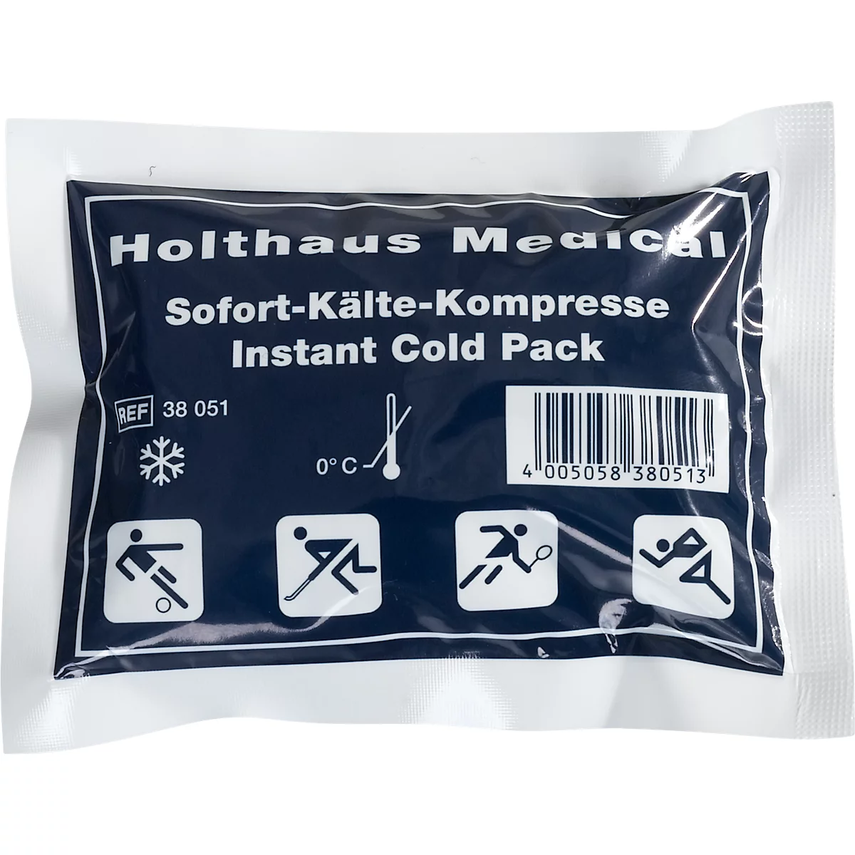 Koud kompres, zonder voorkoeling, voor eenmalig gebruik, 100 x 130 mm