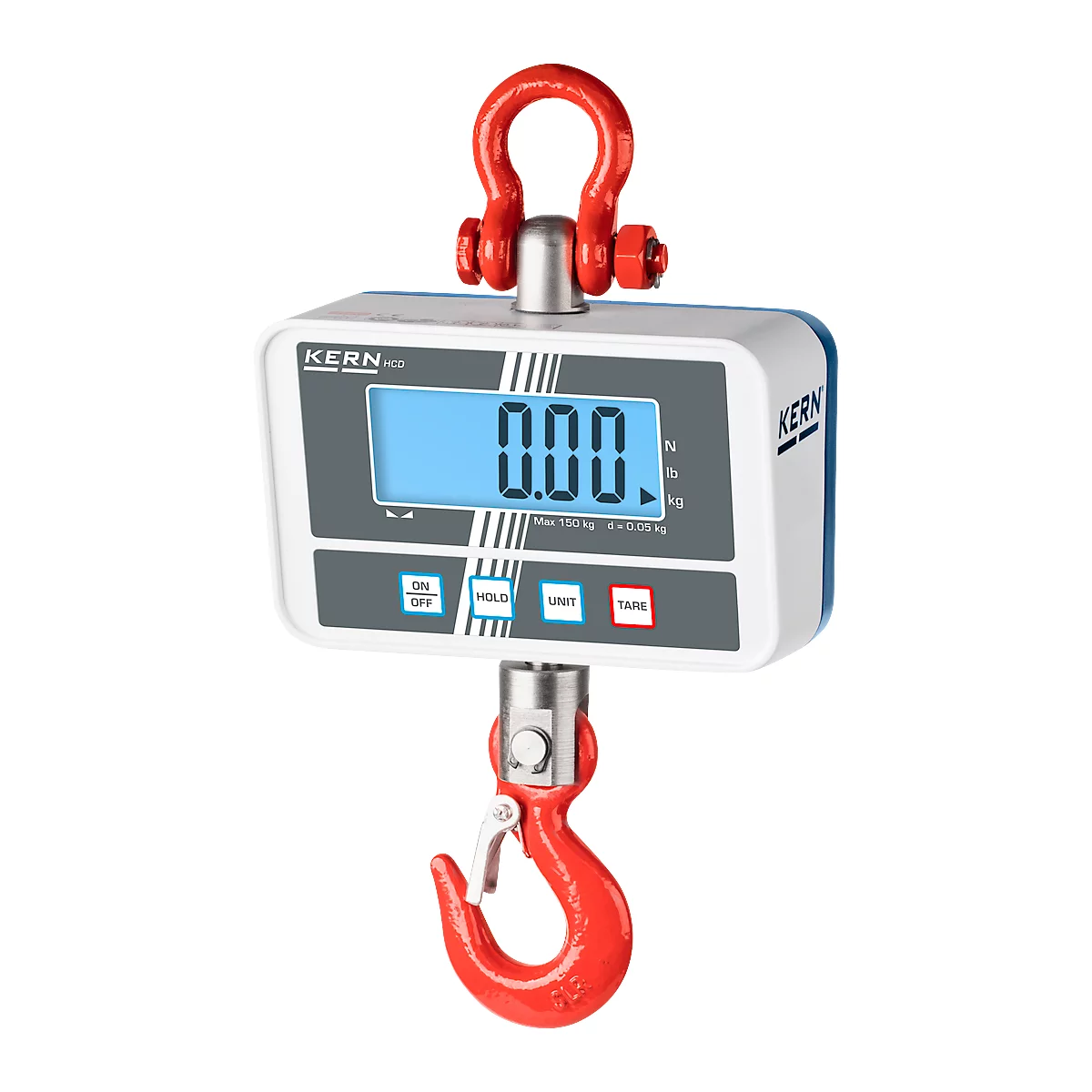 Kranwaage KERN HCD 100K-2D – Dual-Wägebereich bis 60 kg/150 kg, feine Ablesbarkeit 0,02 kg/0,05 kg