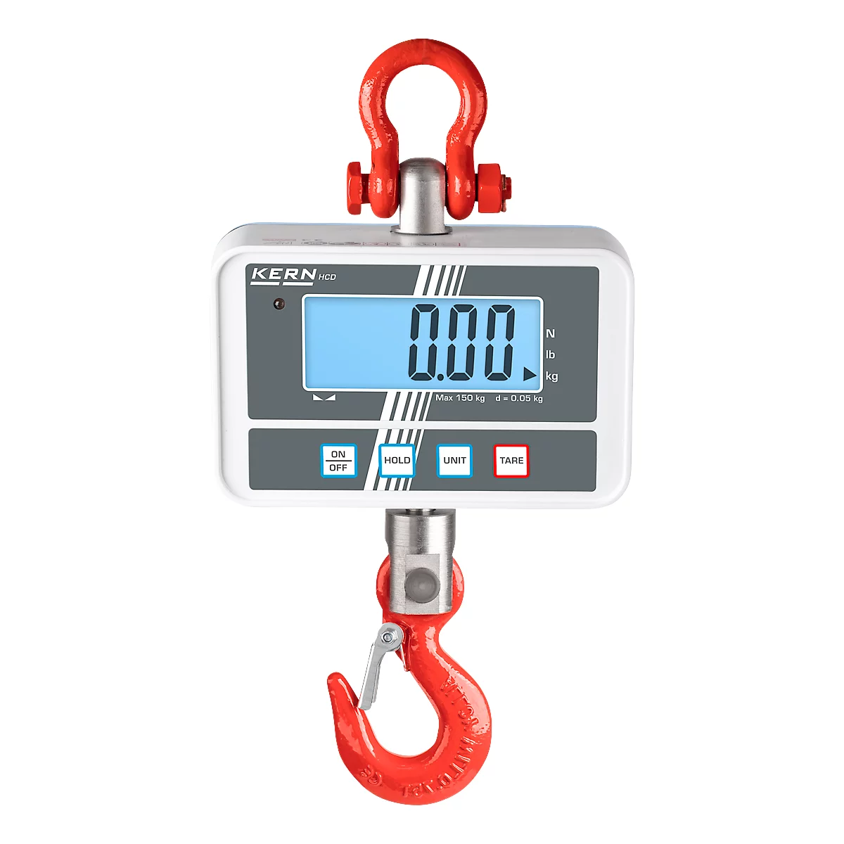Kranwaage KERN HCD 100K-2D – Dual-Wägebereich bis 60 kg/150 kg, feine Ablesbarkeit 0,02 kg/0,05 kg