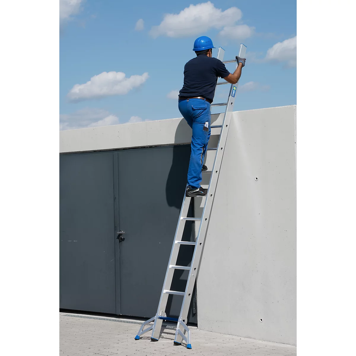 Krause tweedelige uitschuifbare ladder, 2 x 12 sporten, TRBS 2121 2-compliant, Trigon dwarsligger