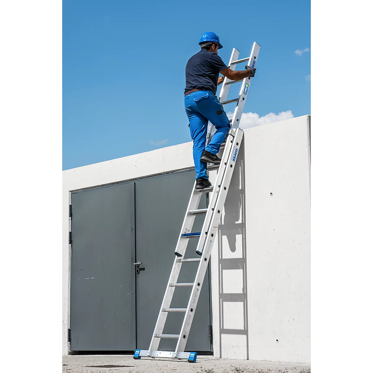 Krause tweedelige uitschuifbare ladder, 2 x 9 sporten, TRBS 2121 2-compliant, Trigon dwarsligger
