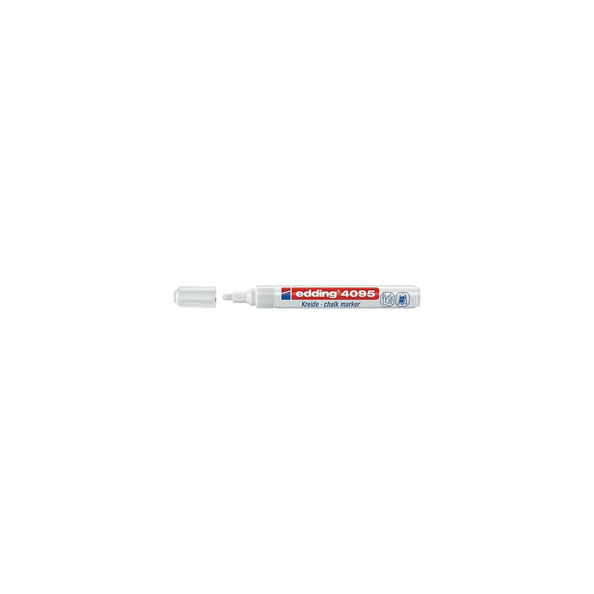 Kreidemarker 4095 weiß Strich-B.2-3mm Rundspitze EDDING