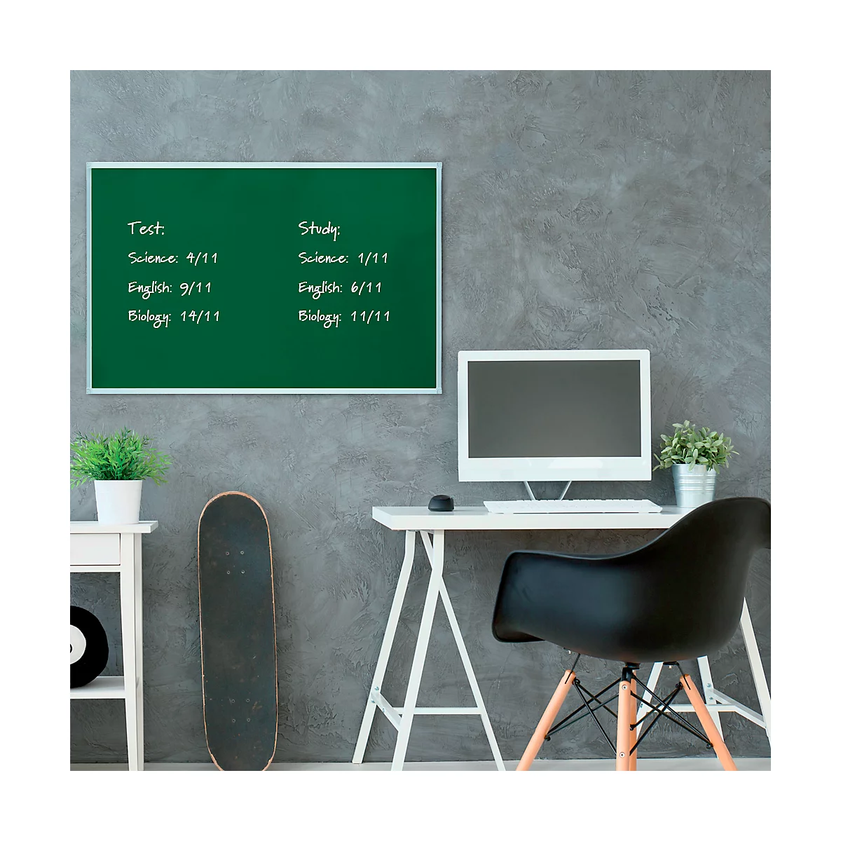 Kreidetafel X-tra!Line, 1800 x 1200 mm, lackiert, Wandmontage, Hoch- & Querformat, magnethaftend, grün