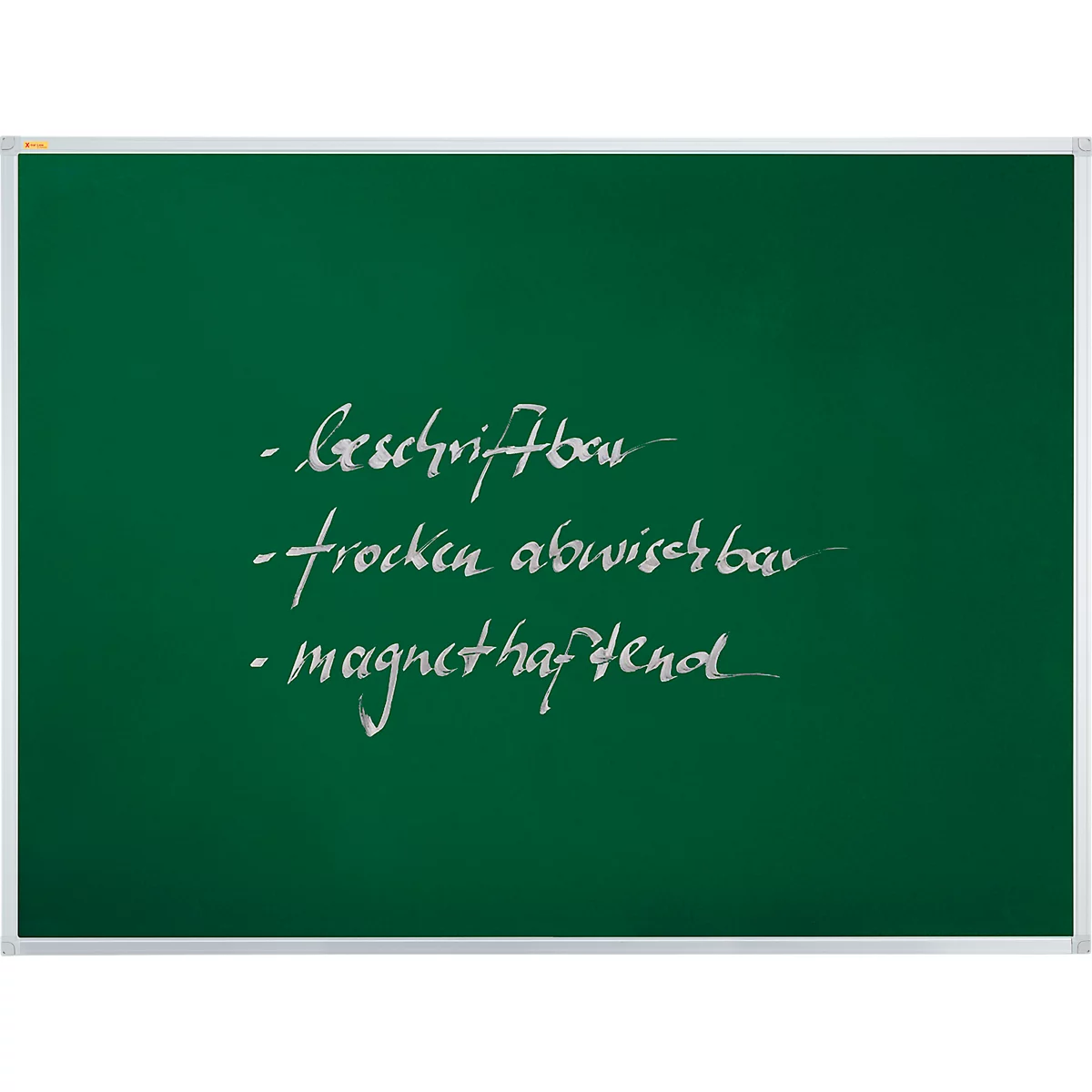 Krijtbord X-tra!Line, 1800 x 900 mm, gelakt, wandbevestiging, staand &amp; liggend formaat, magnetisch, groen
