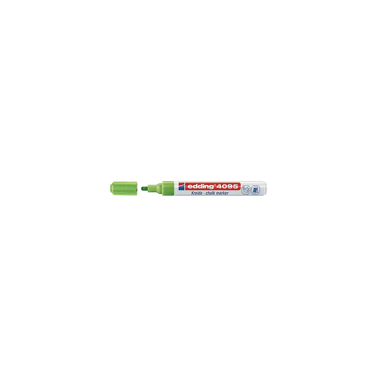 Krijtmarker 4095 licht groen lijn-w.2-3mm ronde punt EDDING