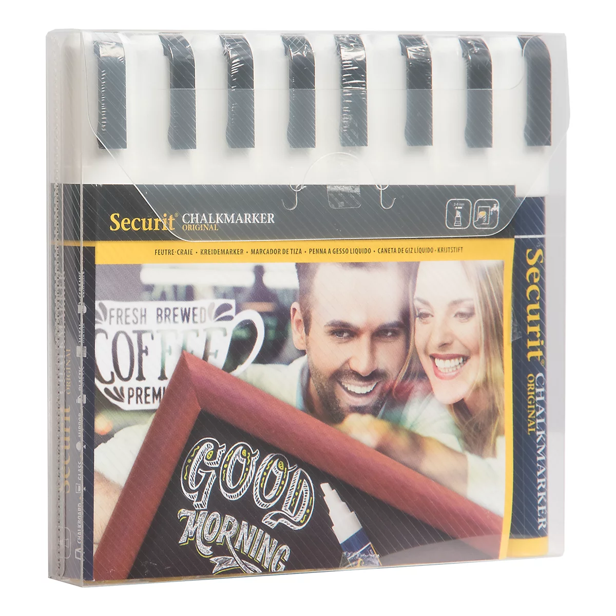 Krijtstift 2-6 mm, wit, set van 8