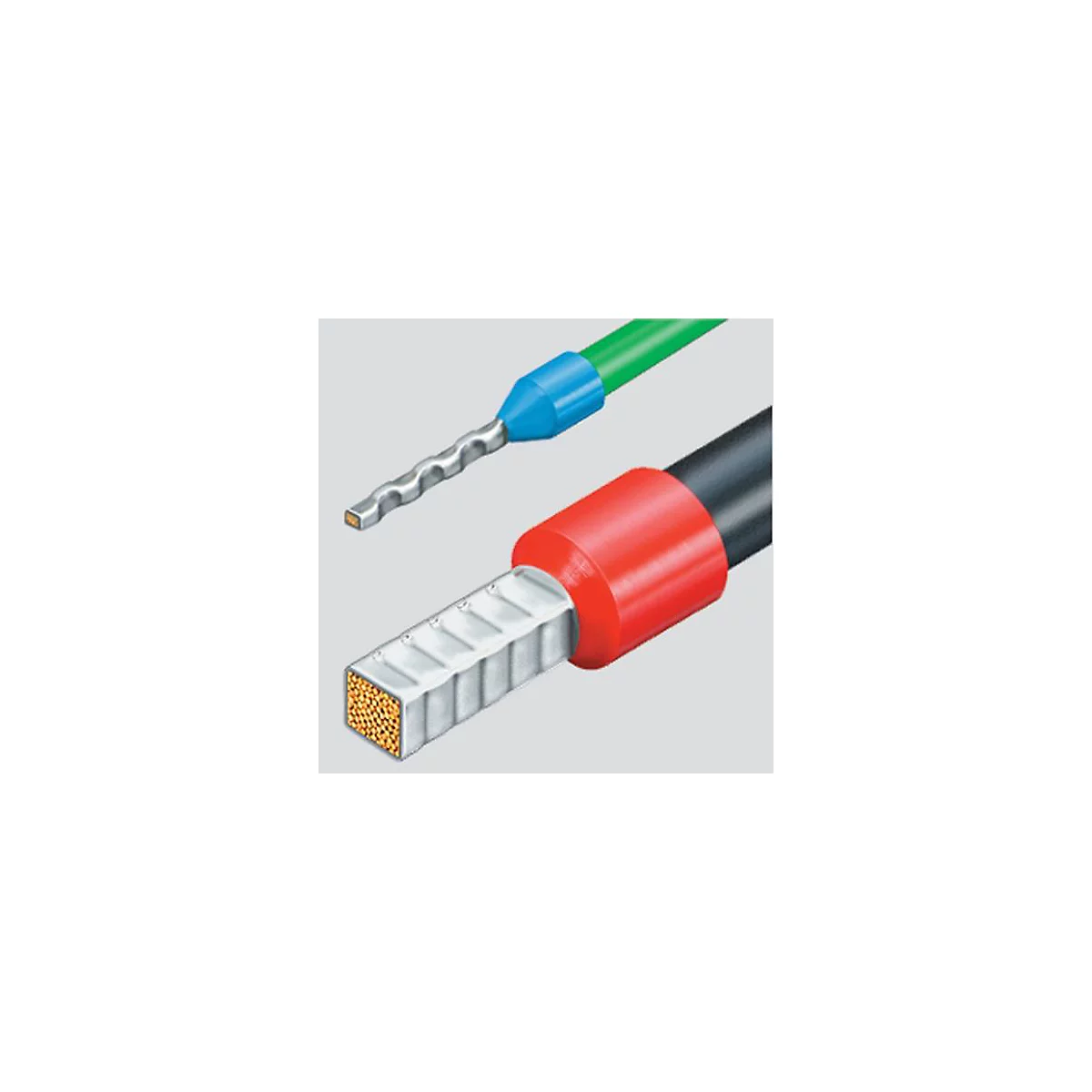 Krimptang totaal l.190mm 0,08-10,0 (AWG 28-7) mm2 brun.multicomp.-sleeves