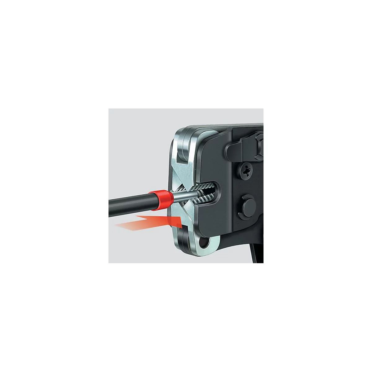 Krimptang totaal l.190mm 0,08-10,0 (AWG 28-7) mm2 brun.multicomp.-sleeves