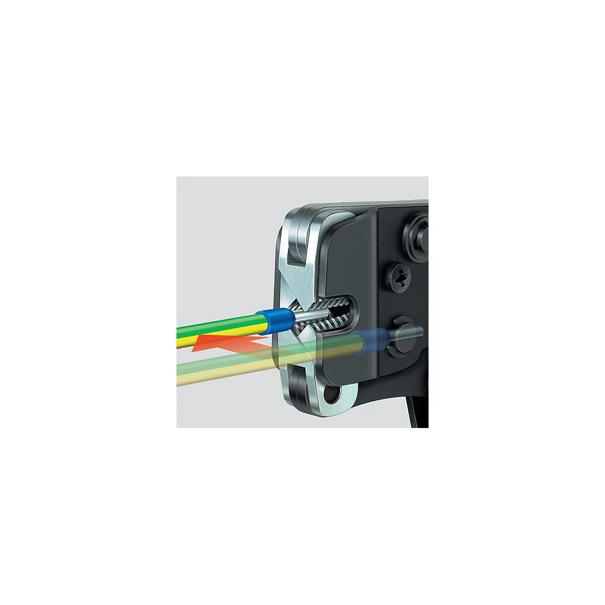 Krimptang totaal l.190mm 0,08-10,0 (AWG 28-7) mm2 brun.multicomp.-sleeves