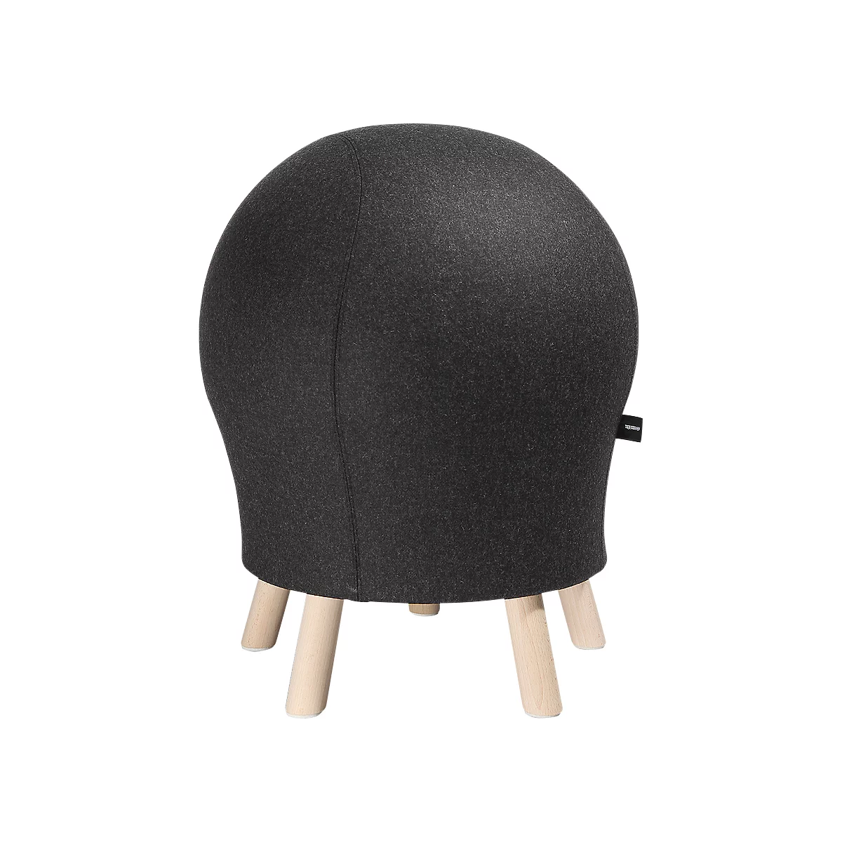 Kruk Sitness Alpine, met ingebouwde gymnastiekbal, bekleding 75% scheerwol, antraciet