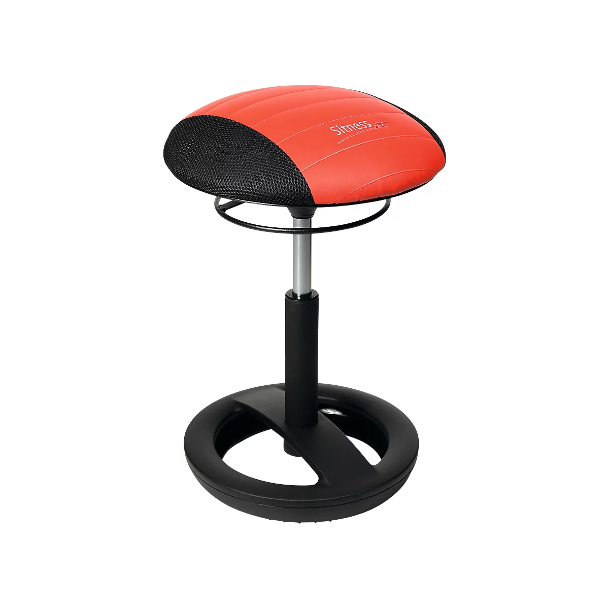 Kruk Sitness RS Bob, beweeglijk zitten, in hoogte verstelbaar, ergonomisch, zwart/rood