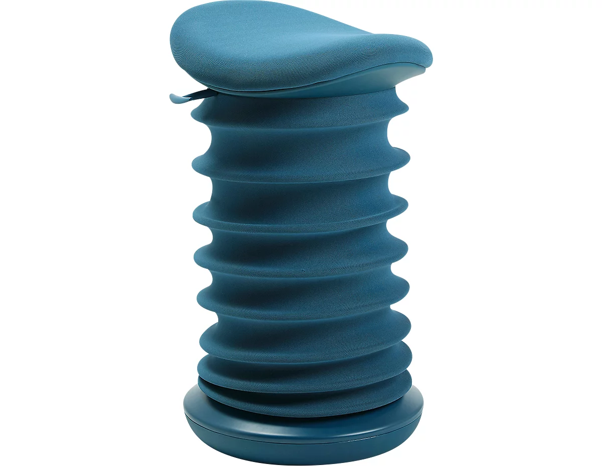 Kruk Topstar® Sitness 4D, voor actief & ergonomisch zitten, veermechanisme, zitting in hoogte verstelbaar, B 375 x D 360 x H 530-640 mm, stoffen bekleding blauw