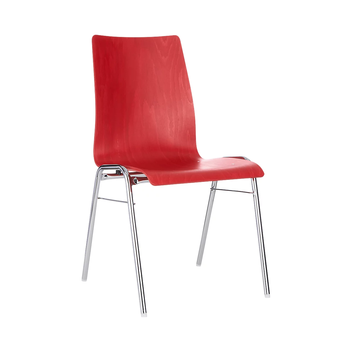 Kuipstoel 720, kegelvormige zitschaal, rood