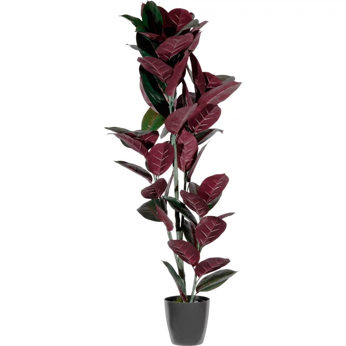 Kunstplant meet® by Paperflow rubberboom, incl. kunststof pot, H 1200 mm, PEVA