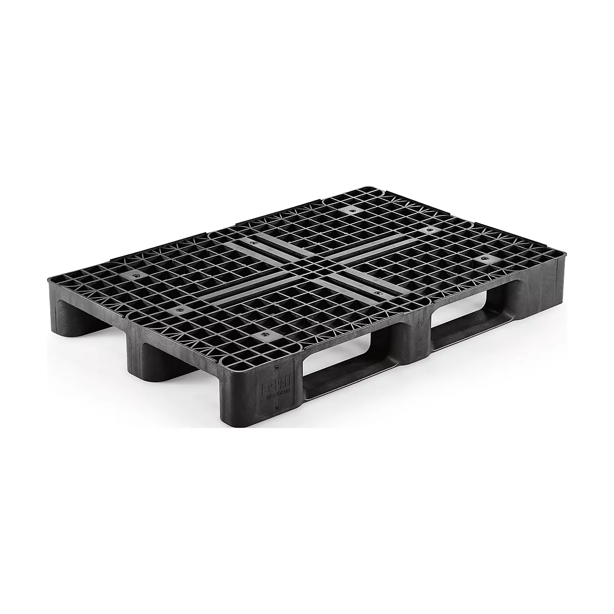 Kunststof pallet, L 1200 x B 800 x H 145 mm, inrijvakken aan 4 zijden, 3 sledes, antisliprand, tot 5000 kg, 5 stuks 