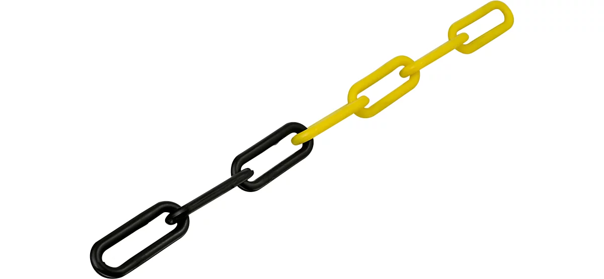 Kunststoff-Gliederkette, Ø 8 mm, gelb/schwarz, 25 m