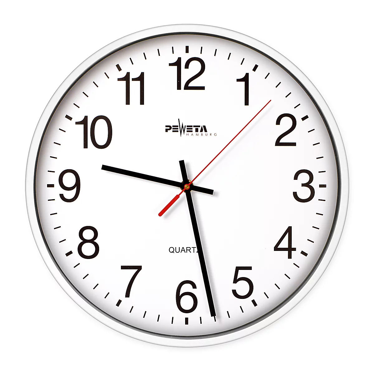 Kwartswandklok, Ø 220 mm, wit