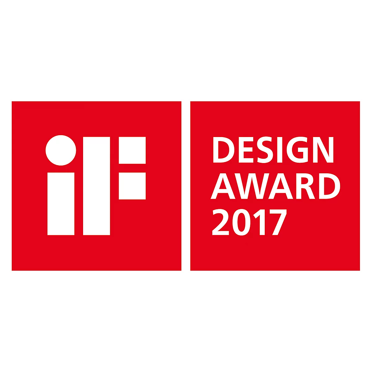 iF Design Award 2017 logo: red background, white text.