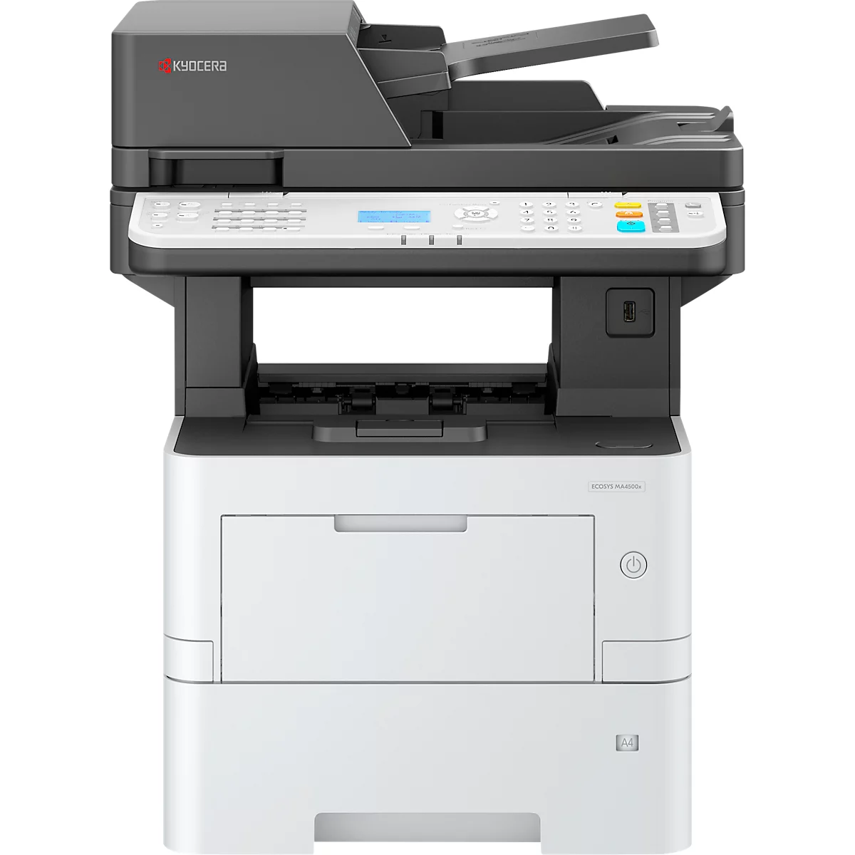 Kyocera ECOSYS MA4500x multifunctioneel kleurenlasersysteem, LCD-bedieningspaneel, 1.200 x 1.200 dpi, printen/kopiëren/scannen, tot A4