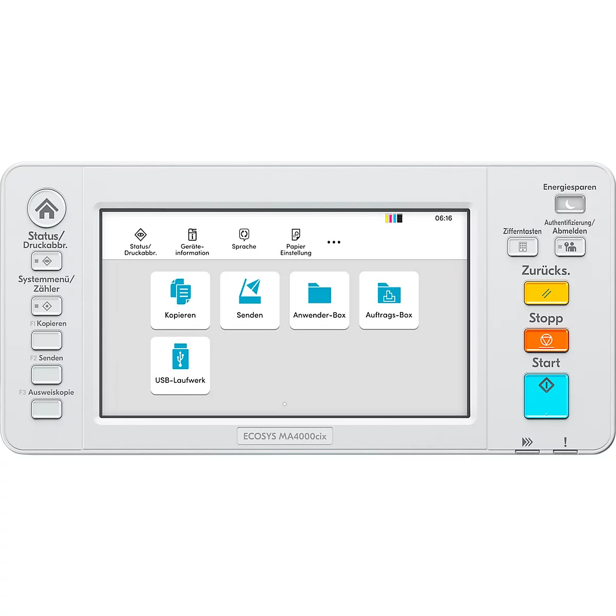 Kyocera Farblaser-Multifunktionssystem ECOSYS MA4000cix, 1200 x 1200 dpi, 40 Seiten/min, Duplexdruck- und Scan, mit Fax