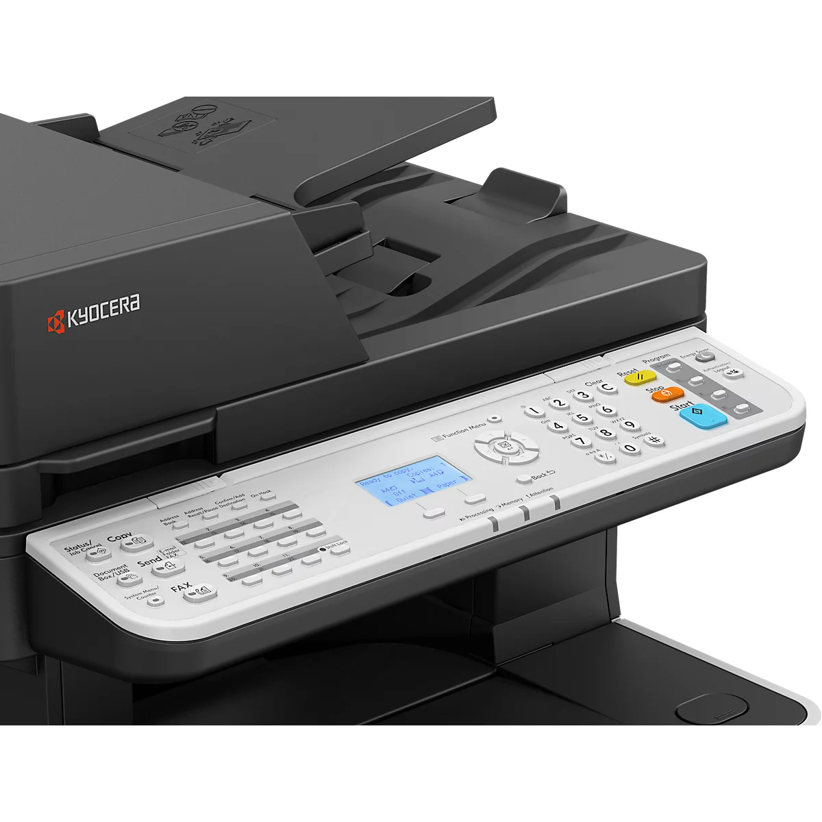 Kyocera Farblaser-Multifunktionssystem ECOSYS MA4500fx, LCD-Bedienfeld, 1.200 x 1.200 dpi, Drucken/Kopieren/Scannen, mit Fax, bis A4