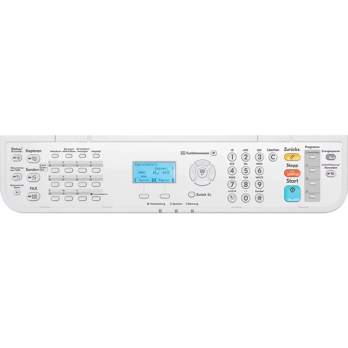 Kyocera Farblaser-Multifunktionssystem ECOSYS MA4500fx, LCD-Bedienfeld, 1.200 x 1.200 dpi, Drucken/Kopieren/Scannen, mit Fax, bis A4