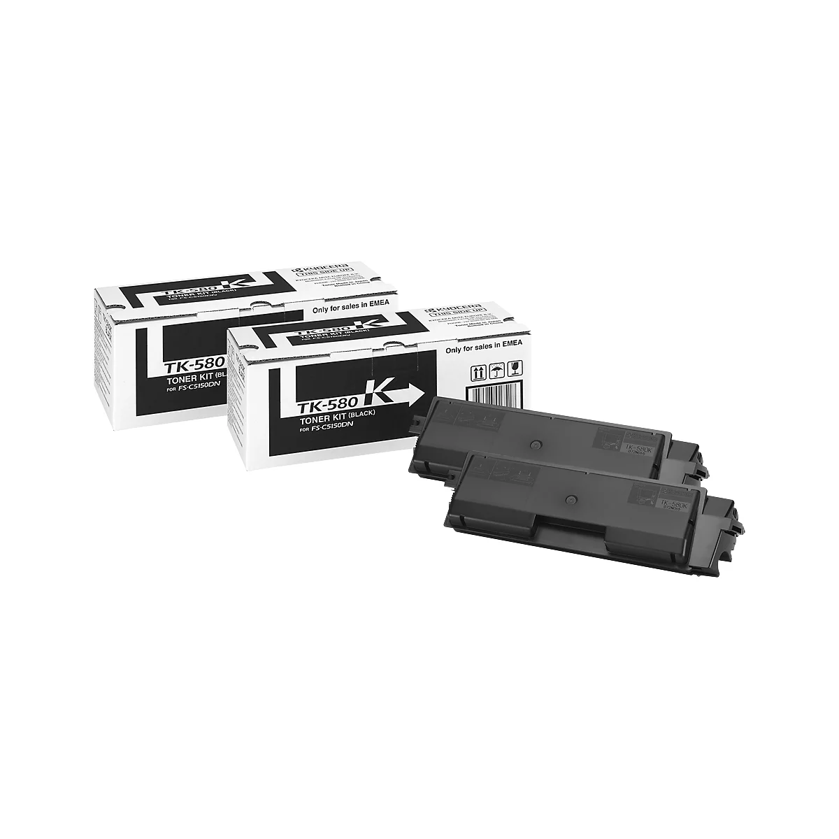 KYOCERA TK-580K tonercassette zwart, 2 stuks