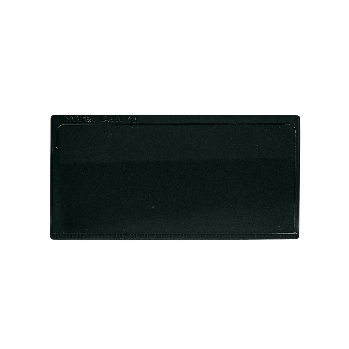 Dark green rectangular plastic card on a white background.