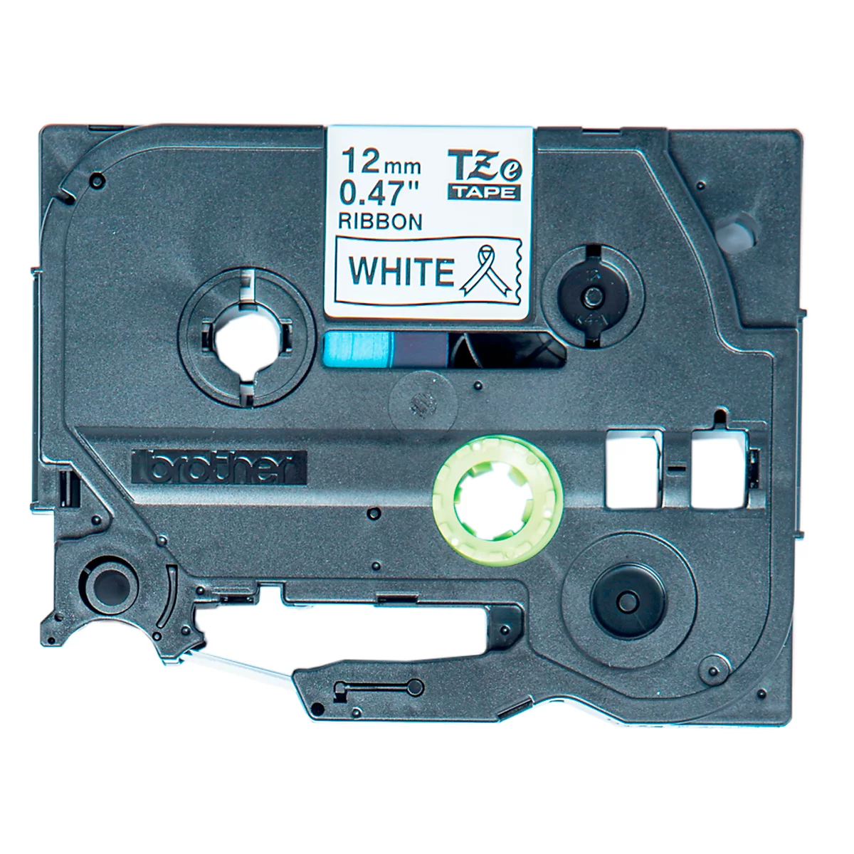 Labeltape TZe-R231 12 mm, wit/zwart